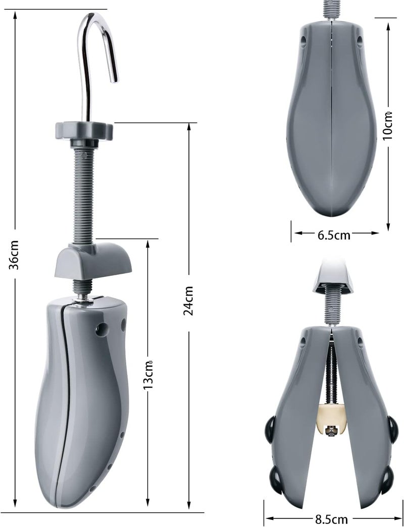 eachway Shoe Stretcher, Shoe Trees Adjustable Length & Width for Men (M for M's Us6.5-10; Wm's Us10-13.5) Grey - Image 3